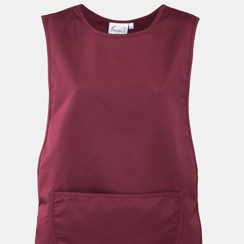 Premier Ladies/womens Pocket Tabard/workwear Aprons In Red