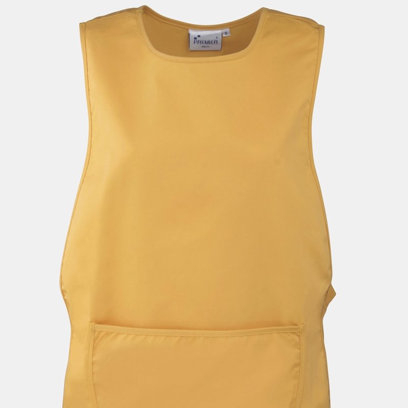 Premier Ladies/womens Pocket Tabard/workwear Aprons In Yellow