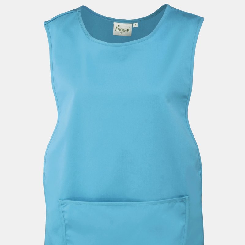 Premier Ladies/womens Pocket Tabard/workwear Aprons In Blue