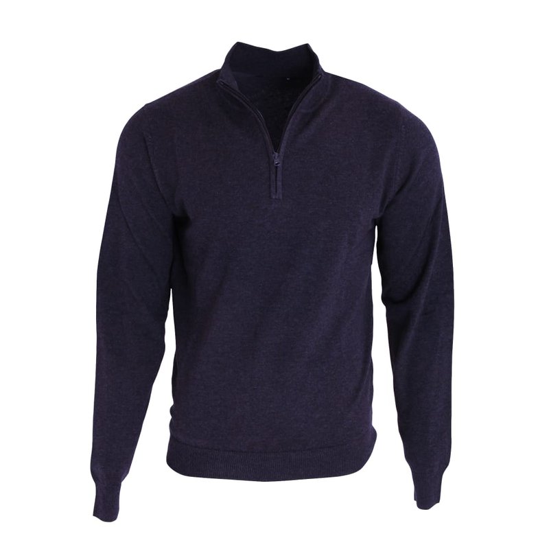 Premier Mens 1/4 Zip Neck Knitted Sweater (navy) In Blue