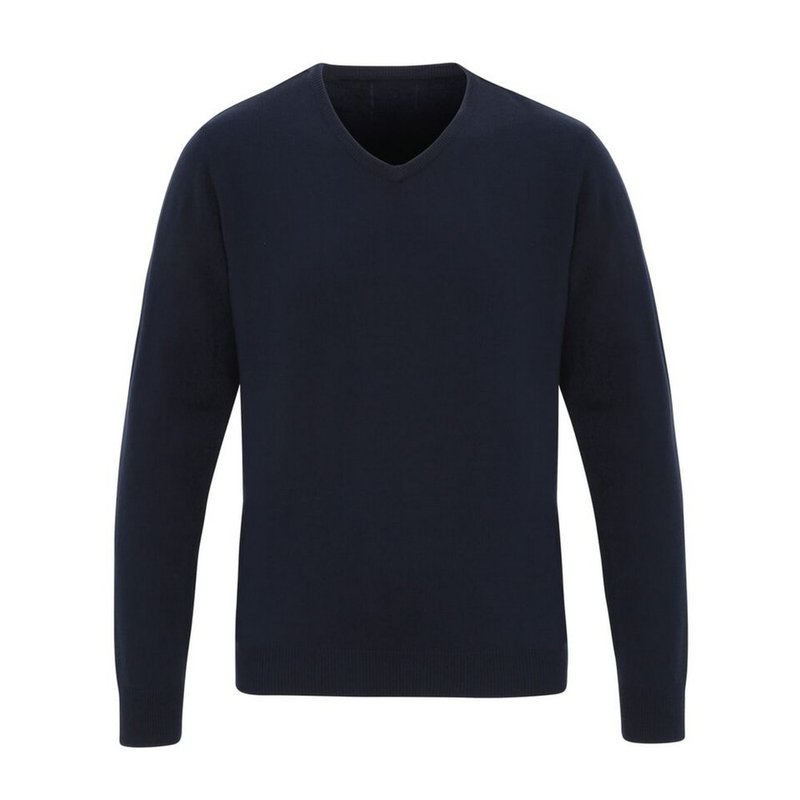 Premier Mens Essential Acrylic V-neck Sweater In Blue