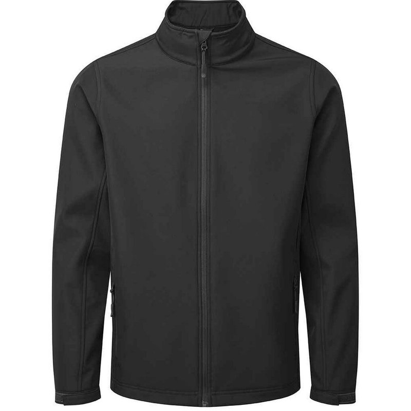 Premier Mens Recycled Wind Resistant Soft Shell Jacket In Black