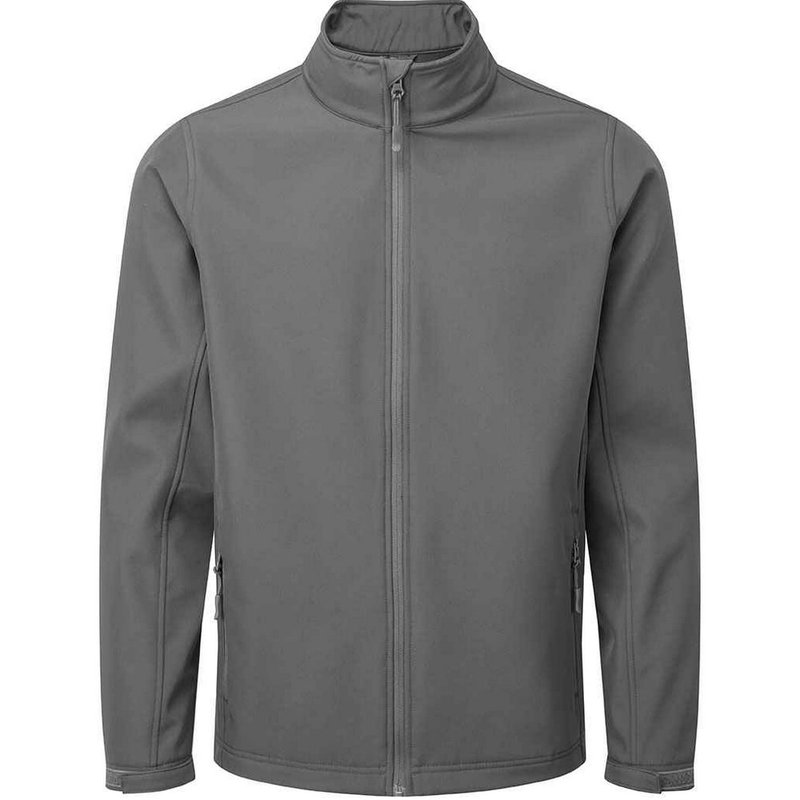 Premier Mens Recycled Wind Resistant Soft Shell Jacket In Grey