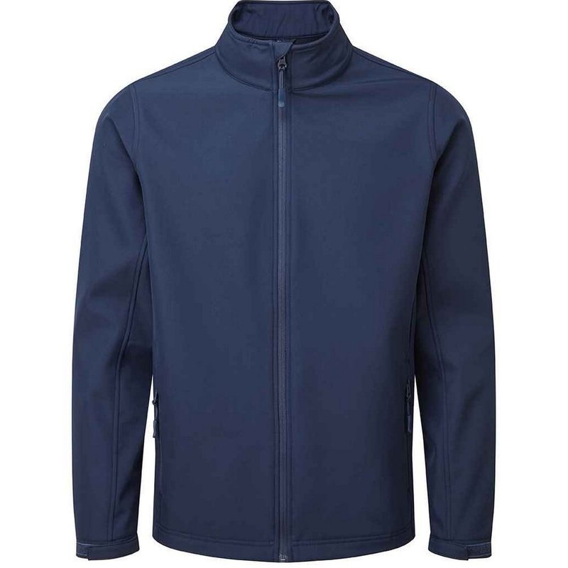 Premier Mens Recycled Wind Resistant Soft Shell Jacket In Blue
