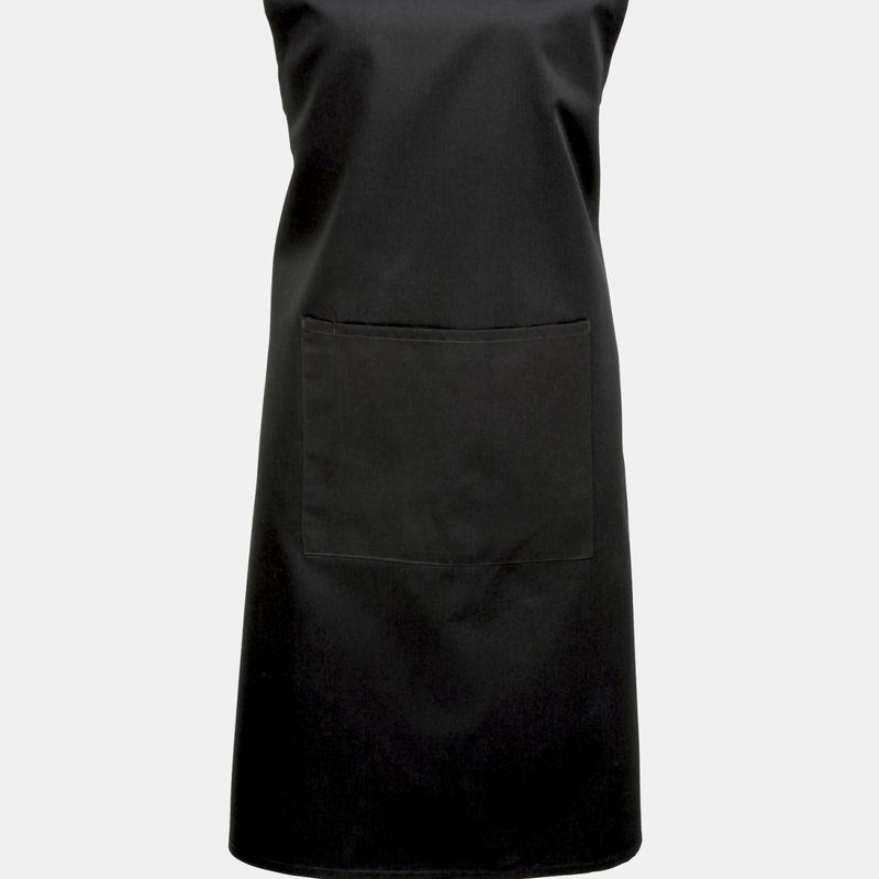 Premier Ladies/womens Colours Bip Apron With Pocket / Workwear (black) (one Size) (one Size)