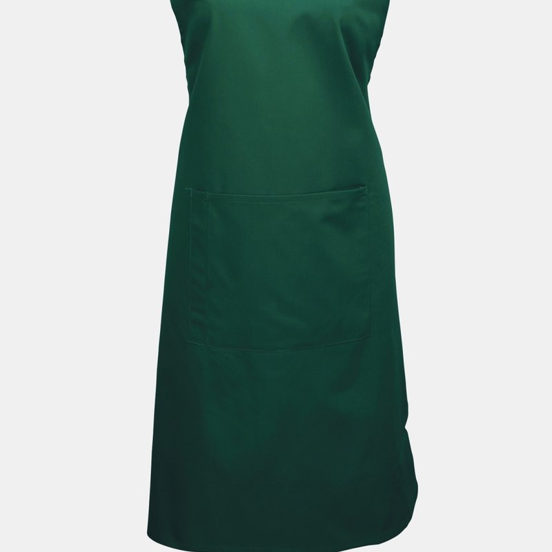 Premier Ladies/womens Colours Bip Apron With Pocket / Workwear (bottle) (one Size) (one Size) In Green