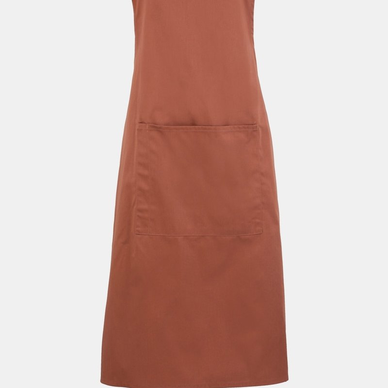 Premier Ladies/womens Colours Bip Apron With Pocket / Workwear (chestnut) (one Size) (one Size) In Brown