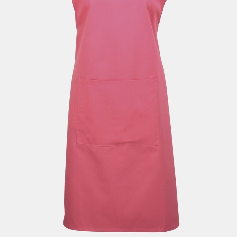 Shop Premier Ladies/womens Colours Bip Apron With Pocket / Workwear (fuchsia) (one Size) (one Size) In Pink