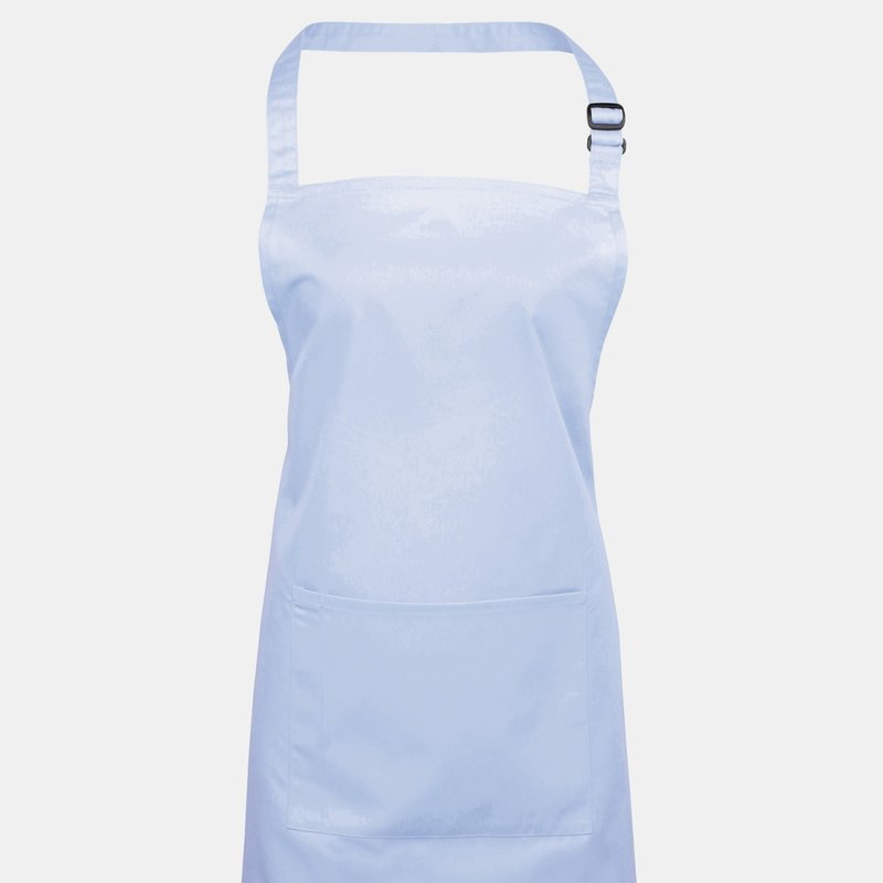 Shop Premier Ladies/womens Colours Bip Apron With Pocket / Workwear (light Blue) (one Size) (one Size)