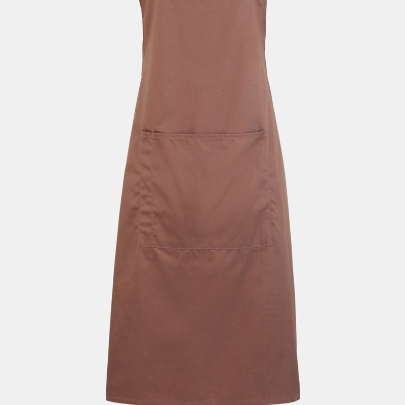 Premier Ladies/womens Colours Bip Apron With Pocket / Workwear (mocha) (one Size) (one Size) In Brown