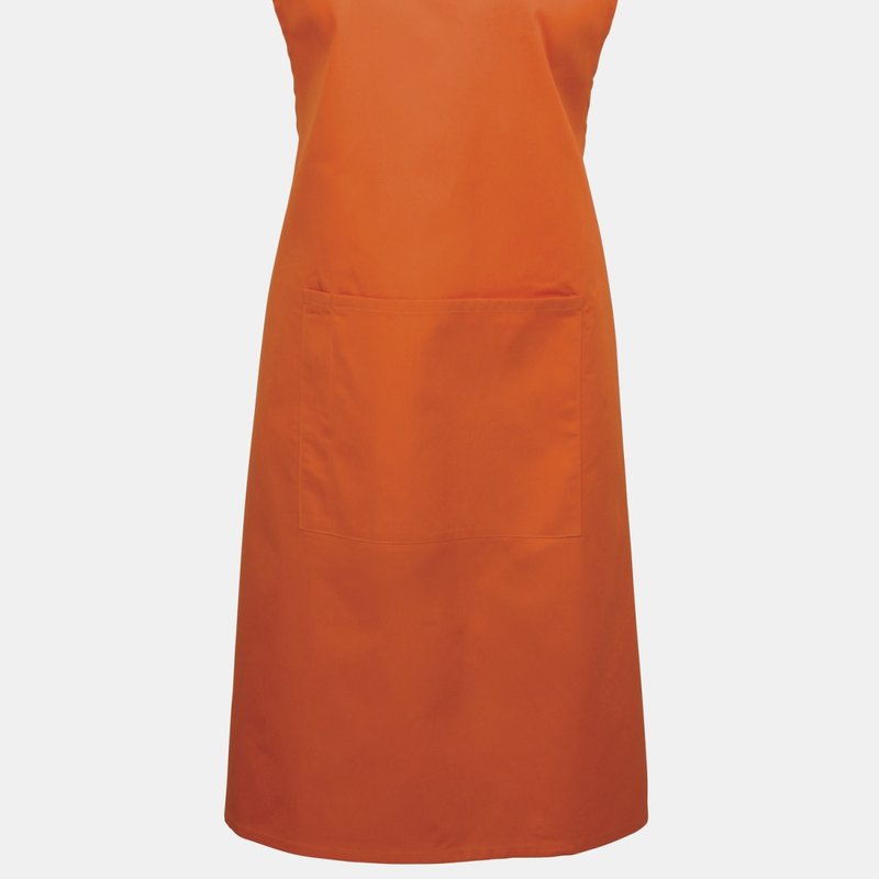 Premier Ladies/womens Colours Bip Apron With Pocket / Workwear (orange) (one Size) (one Size)