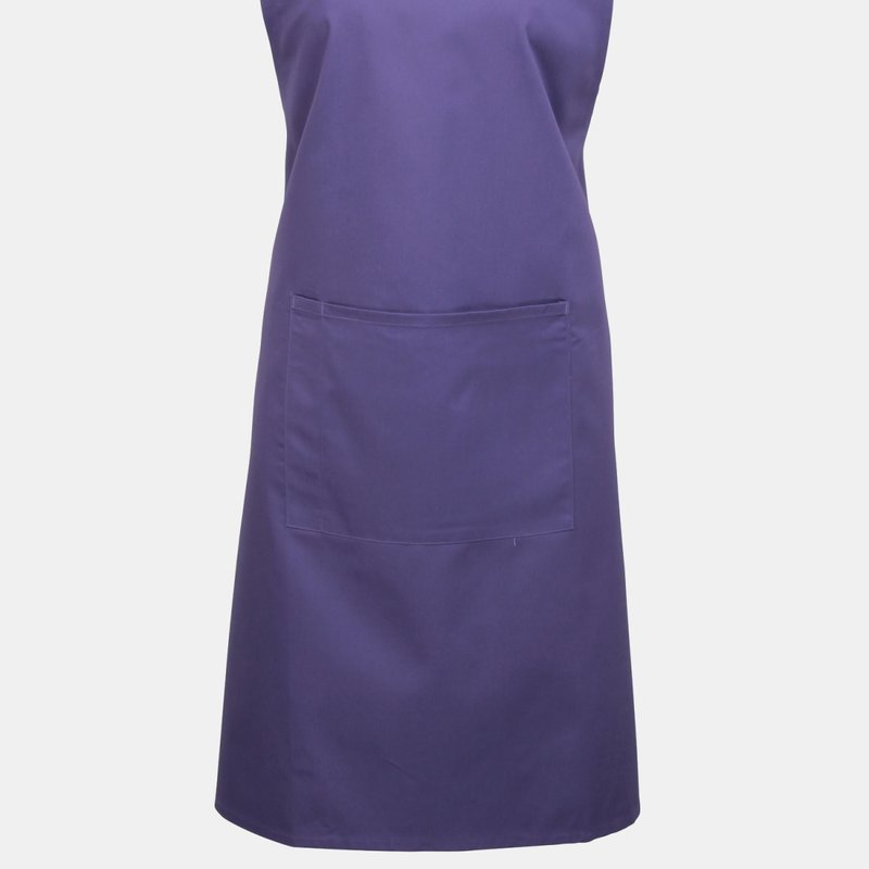 Shop Premier Ladies/womens Colours Bip Apron With Pocket / Workwear (purple) (one Size) (one Size)