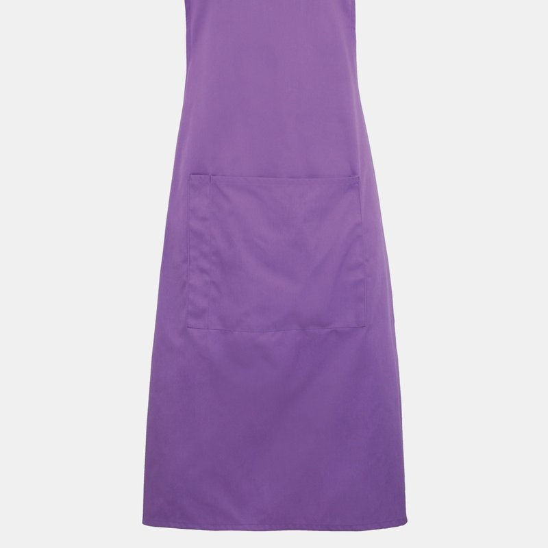 Shop Premier Ladies/womens Colours Bip Apron With Pocket / Workwear (rich Violet) (one Size) (one Size) In Purple