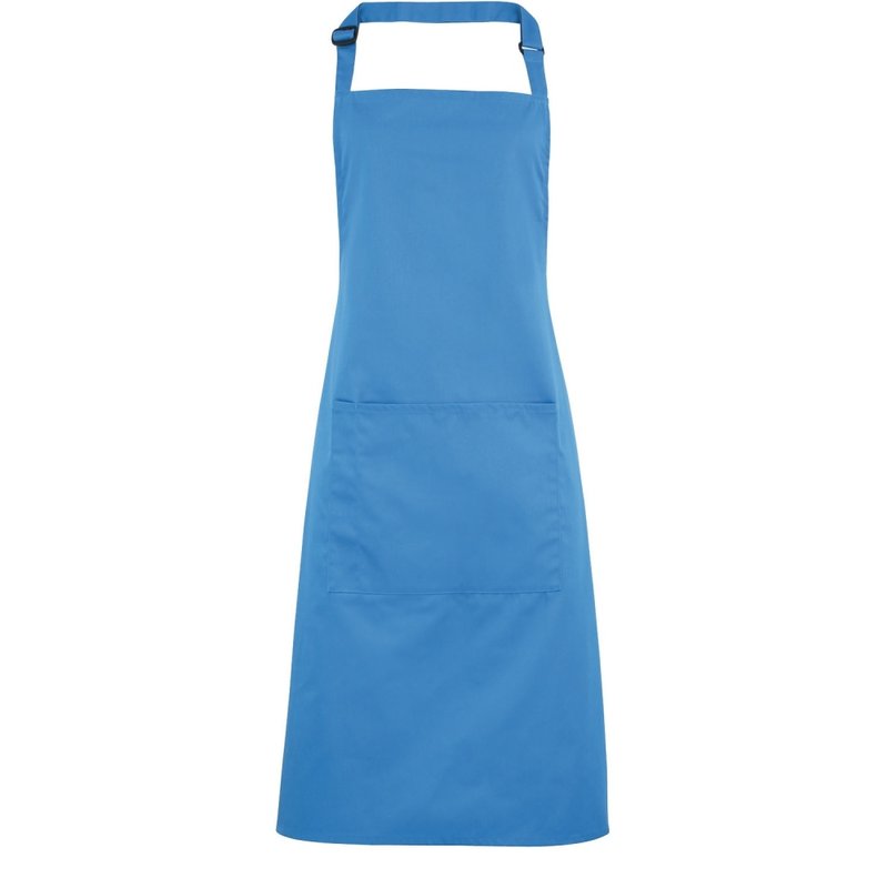 Premier Ladies/womens Colours Bip Apron With Pocket / Workwear (sapphire) (one Size) (one Size) In Blue