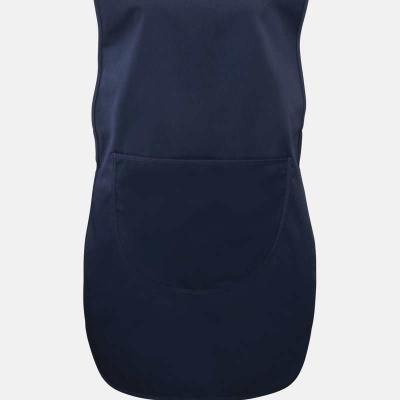 Shop Premier Ladies/womens Long Length Pocket Cobbler Apron/workwear (navy) (l) (l) In Blue