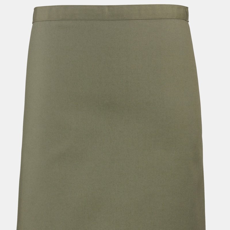Shop Premier Ladies/womens Mid-length Apron (olive) (one Size) (one Size) In Green