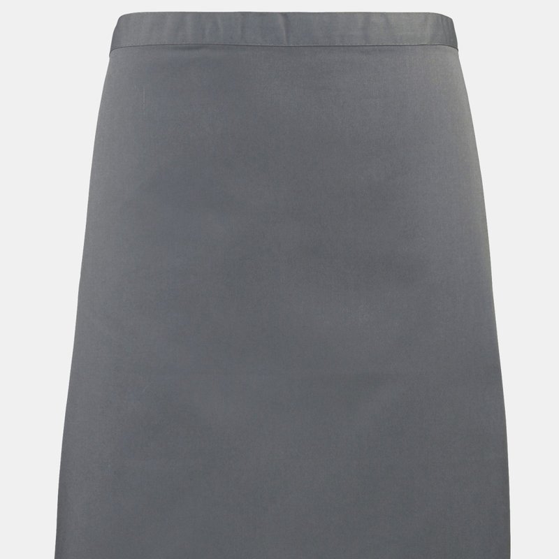 Shop Premier Ladies/womens Mid-length Apron (pack Of 2) (steel) (one Size) (one Size) In Grey