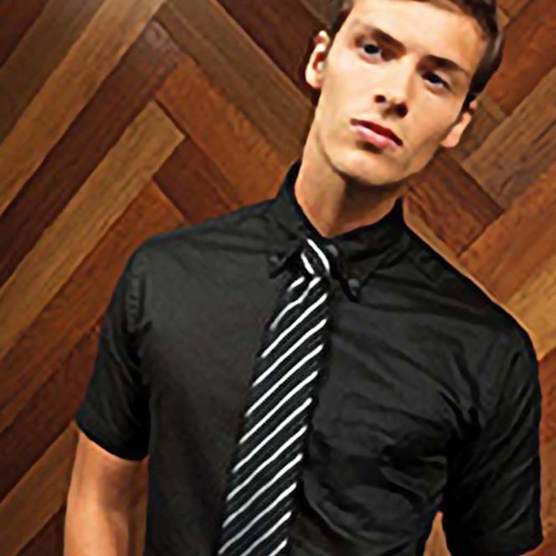 Shop Premier Mens Signature Oxford Short Sleeve Work Shirt (black)