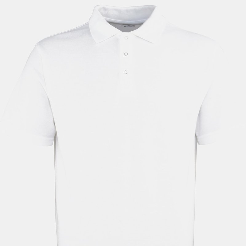 Premier Mens Stud Heavyweight Plain Pique Polo Shirt (white)