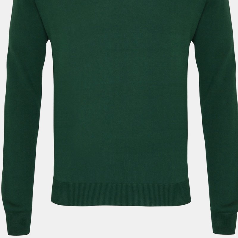 Premier Mens V-neck Knitted Sweater (bottle) In Green