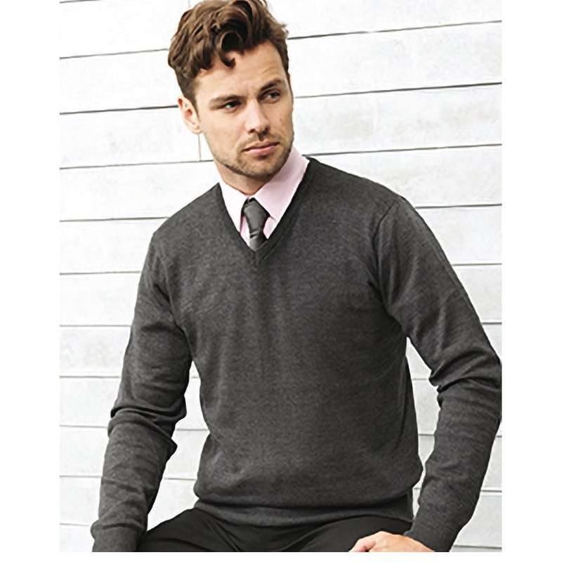 Premier Men's Crew Neck Cotton Rich Knitted Sweater