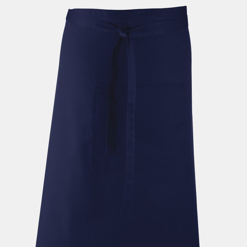 Premier Unisex Colours Bar Apron / Workwear (long Continental Style) (pack Of 2) (navy) (one Size) ( In Blue