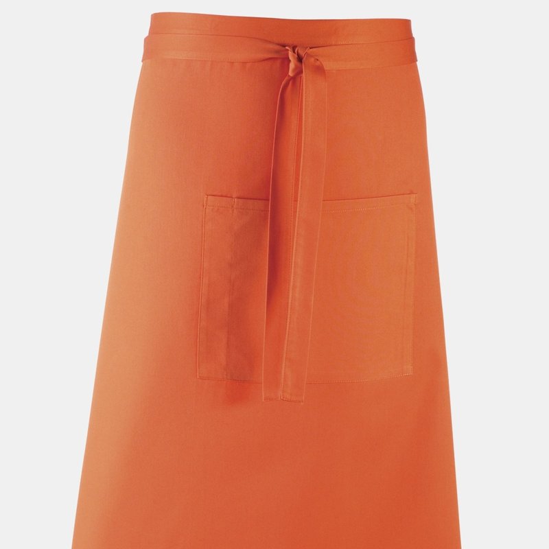 Shop Premier Unisex Colours Bar Apron / Workwear (long Continental Style) (pack Of 2) (orange) (one Size)