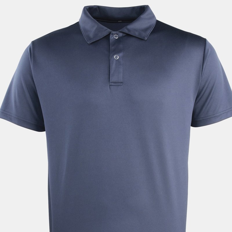 Premier Unisex Coolchecker Studded Plain Polo Shirt (navy) In Blue