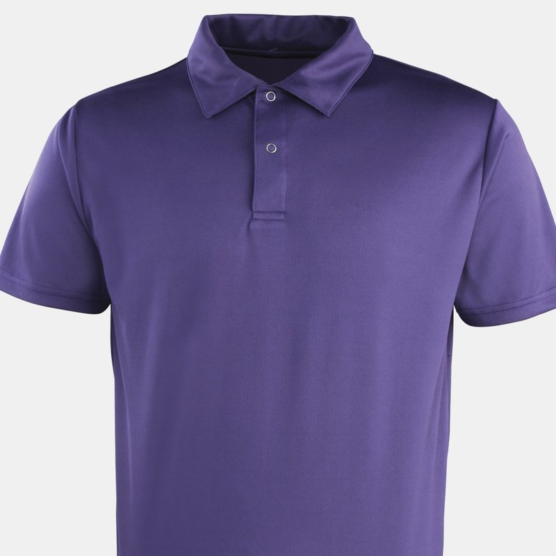 Premier Unisex Coolchecker Studded Plain Polo Shirt (purple)