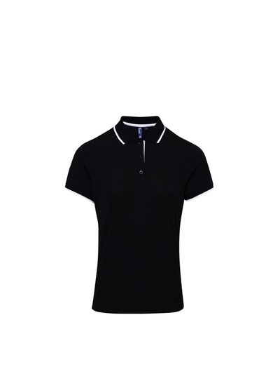 Premier Premier Womens/Ladies Contrast Coolchecker Polo Shirt (Black/White) product