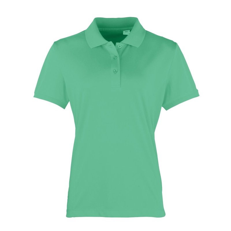 Premier Womens/ladies Coolchecker Short Sleeve Pique Polo T-shirt (kelly) In Green