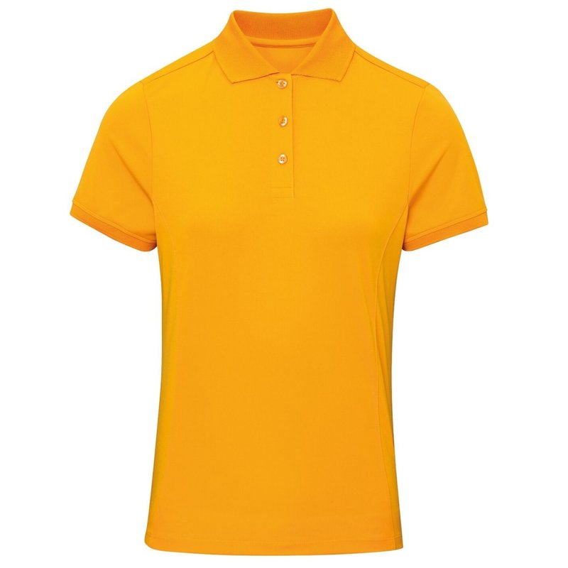 Shop Premier Womens/ladies Coolchecker Short Sleeve Pique Polo T-shirt (sunflower) In Yellow