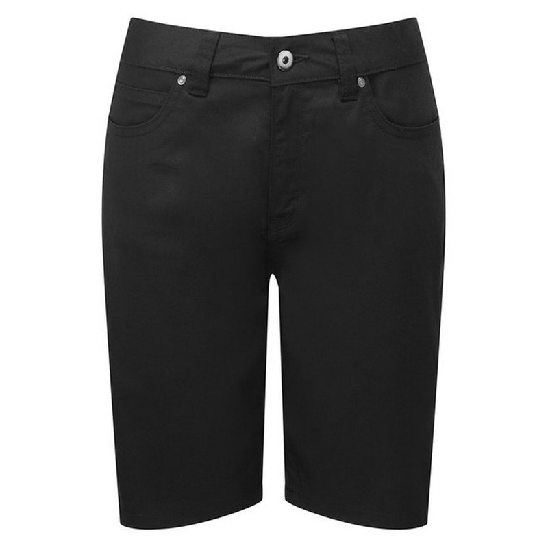 Premier Womens/ladies Chino Shorts In Black