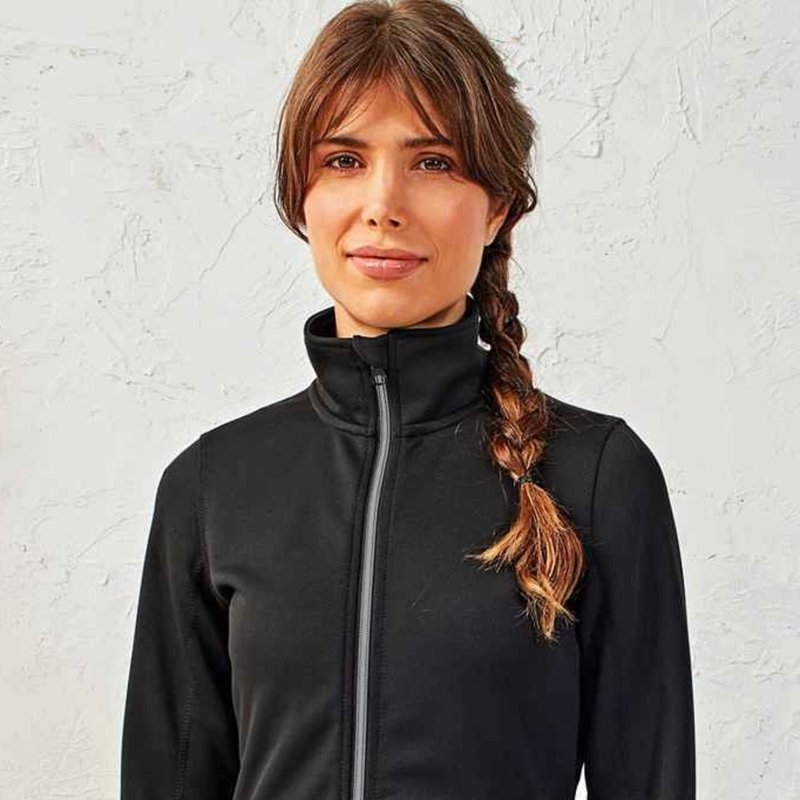 Premier Womens/ladies Sustainable Zipped Jacket In Black
