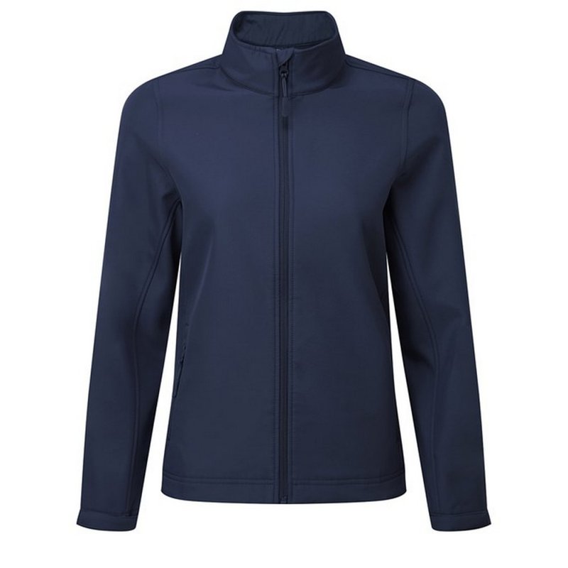 Premier Womens/ladies Windchecker Recycled Printable Soft Shell Jacket In Blue