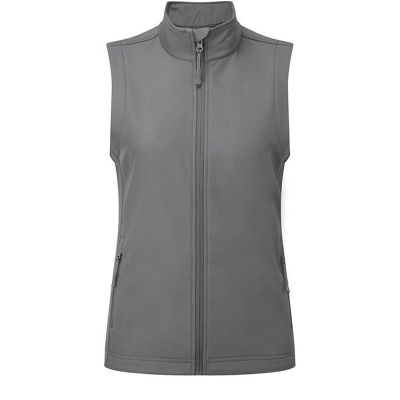 Premier Womens/ladies Windchecker Recycled Printable Vest In Grey