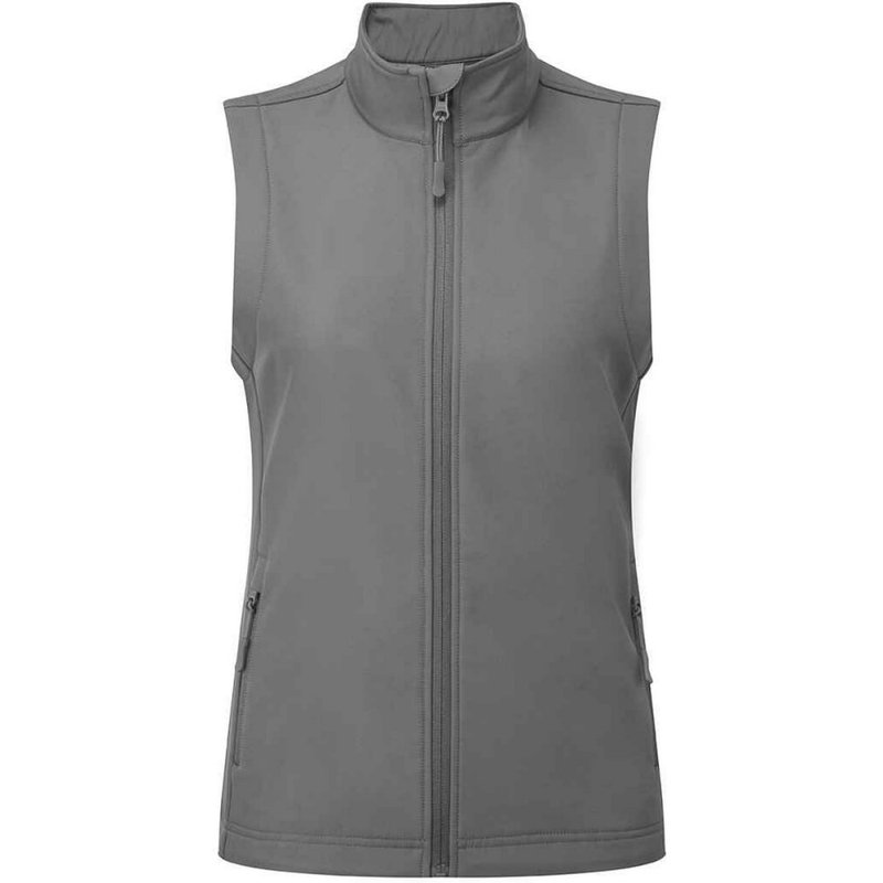 Premier Womens/ladies Windchecker Vest In Grey
