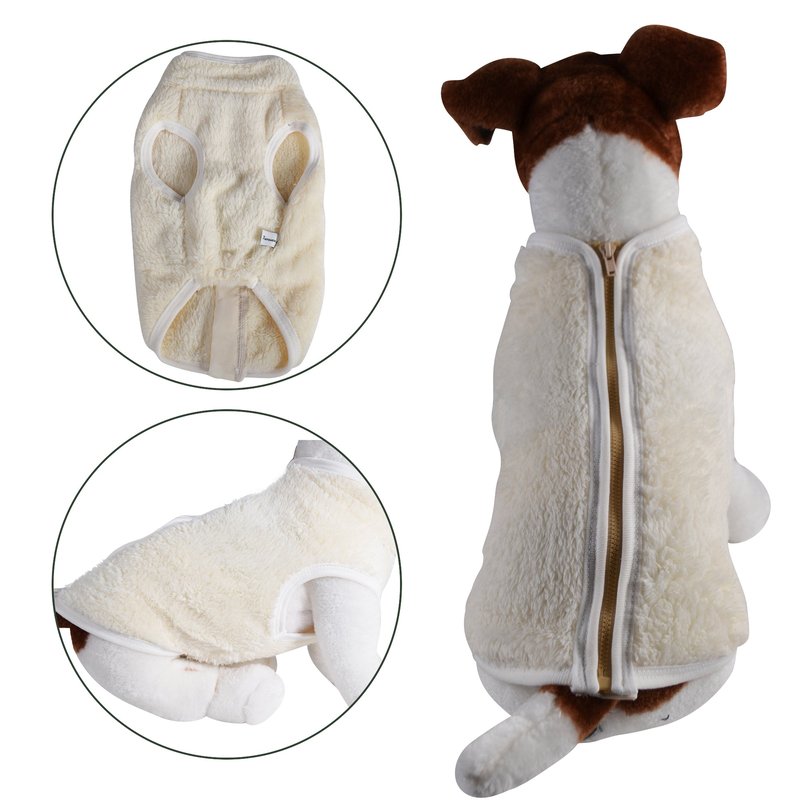 Primeware Inc. Faux Sheep Fur Dog Vest In White