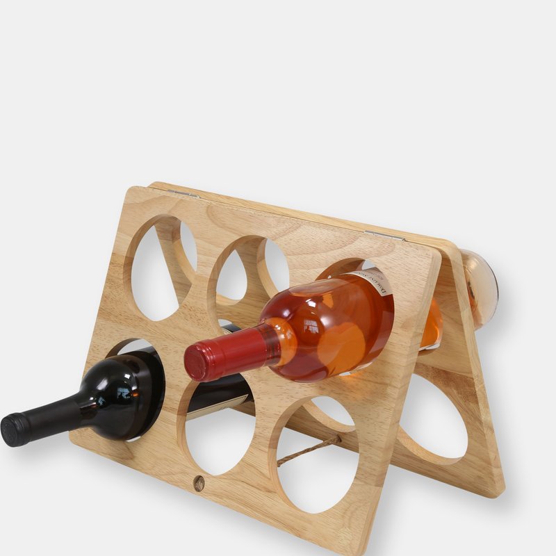 Primeware Inc. Foldable 6 Bottle Wine Rack In Brown