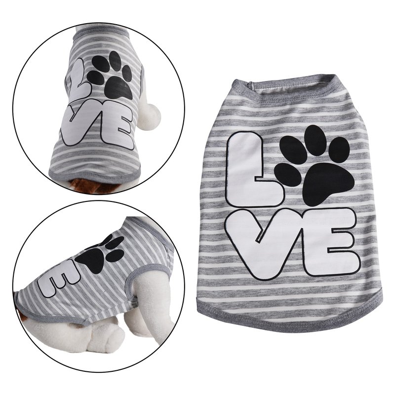 Primeware Inc. Love Design Dog Shirt In Grey