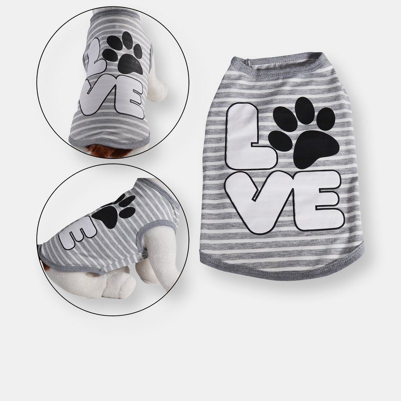 Primeware Inc. Love Design Dog Shirt In Grey