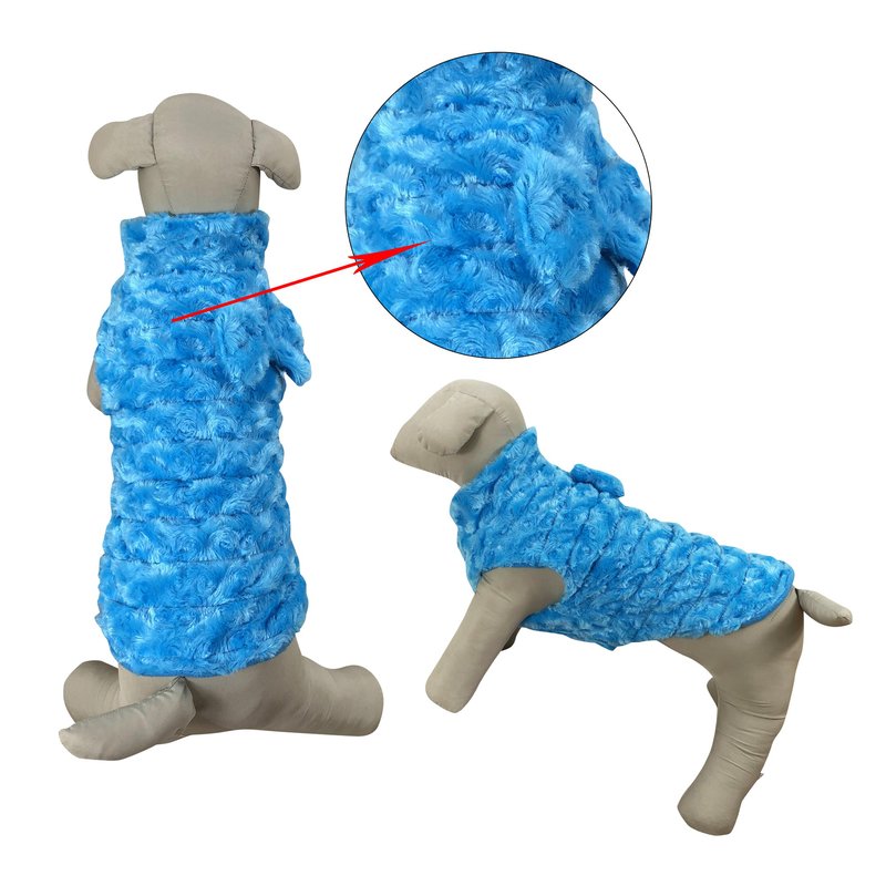 Primeware Inc. Luxury Faux Fur Winter Dogs Coat In Blue