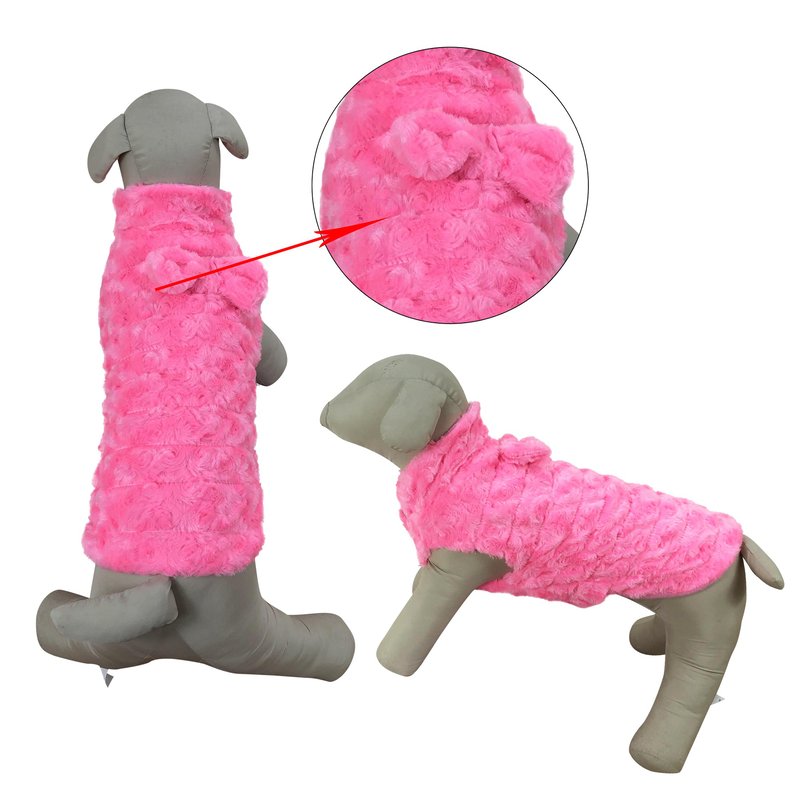 Primeware Inc. Luxury Faux Fur Winter Dogs Coat In Pink