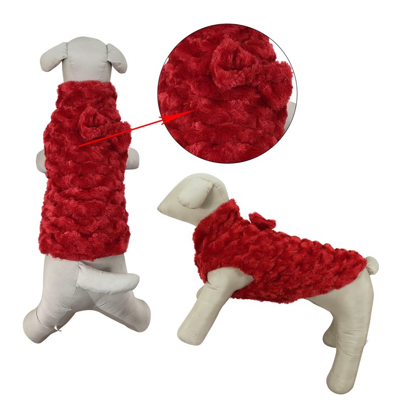 Primeware Inc. Luxury Faux Fur Winter Dogs Coat In Red