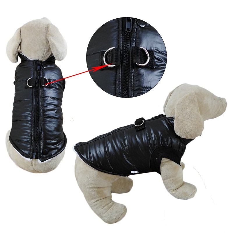 Primeware Inc. Padded Vest Jacket With Zipper Closure And Leash Ring In Black