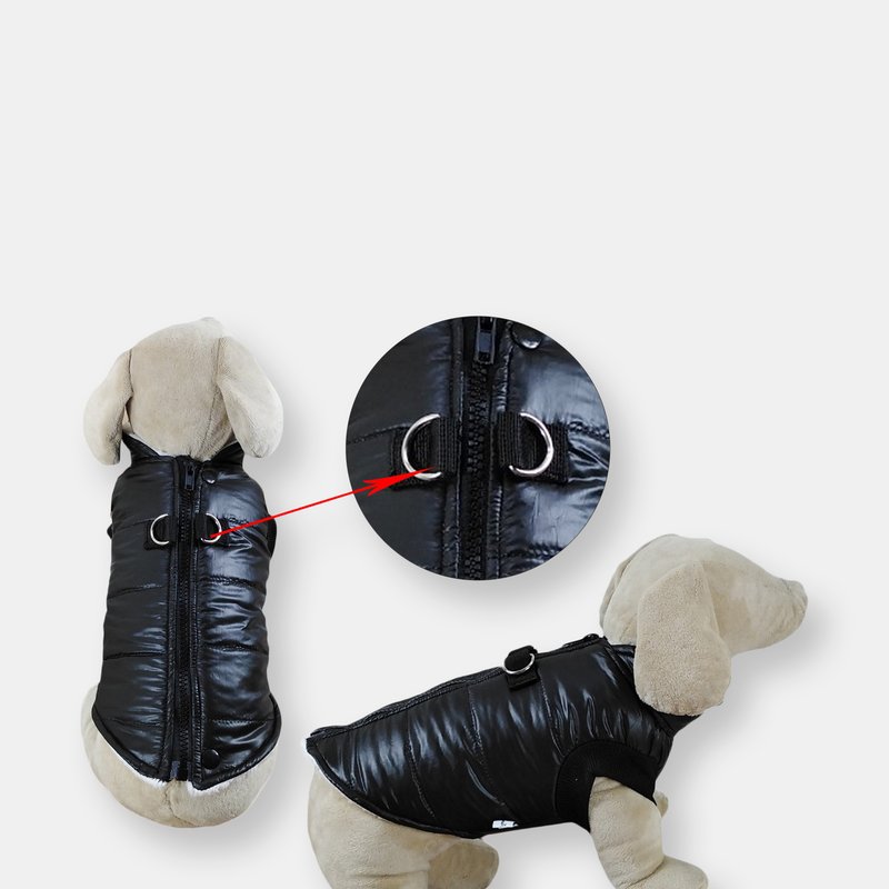 Primeware Inc. Padded Vest Jacket With Zipper Closure And Leash Ring In Black