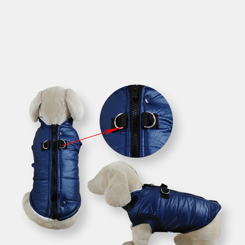 Primeware Inc. Padded Vest Jacket With Zipper Closure And Leash Ring In Blue