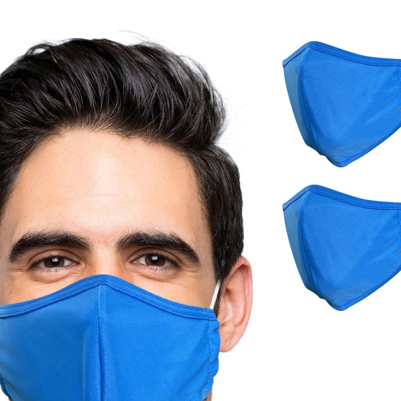 Primeware Inc. Reusable Plain Face Mask For Adults (2-pack) In Blue