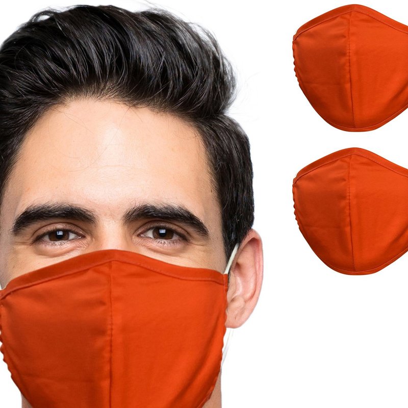 Primeware Inc. Reusable Plain Face Mask For Adults (2-pack) In Orange