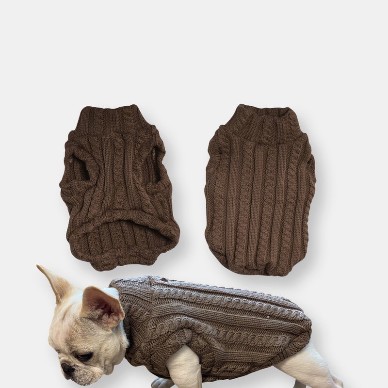 Primeware Inc. Turtleneck Dog Sweater In Brown